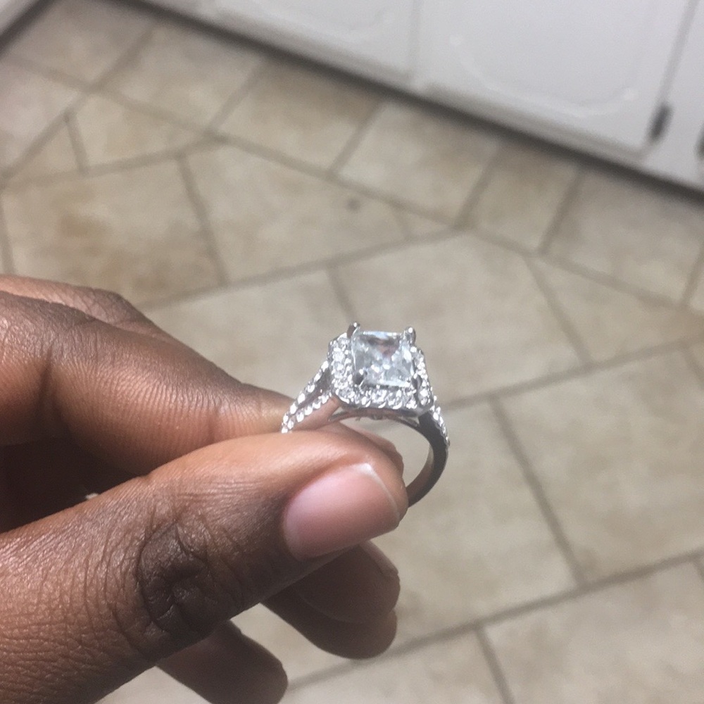 It’s a square diamond ring